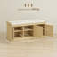 Banc de rangement pour chaussures 41 po avec portes en rotin et coussin