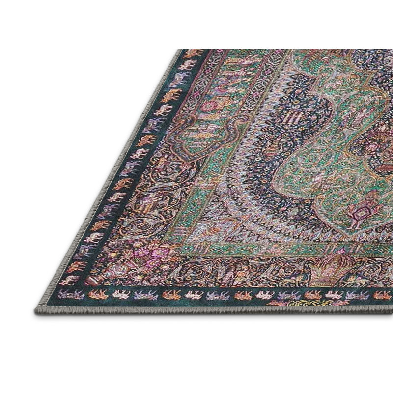 Tapis oriental multicolore tissé à la machine Oriental, Rectangle de 2 pi x 3 pi