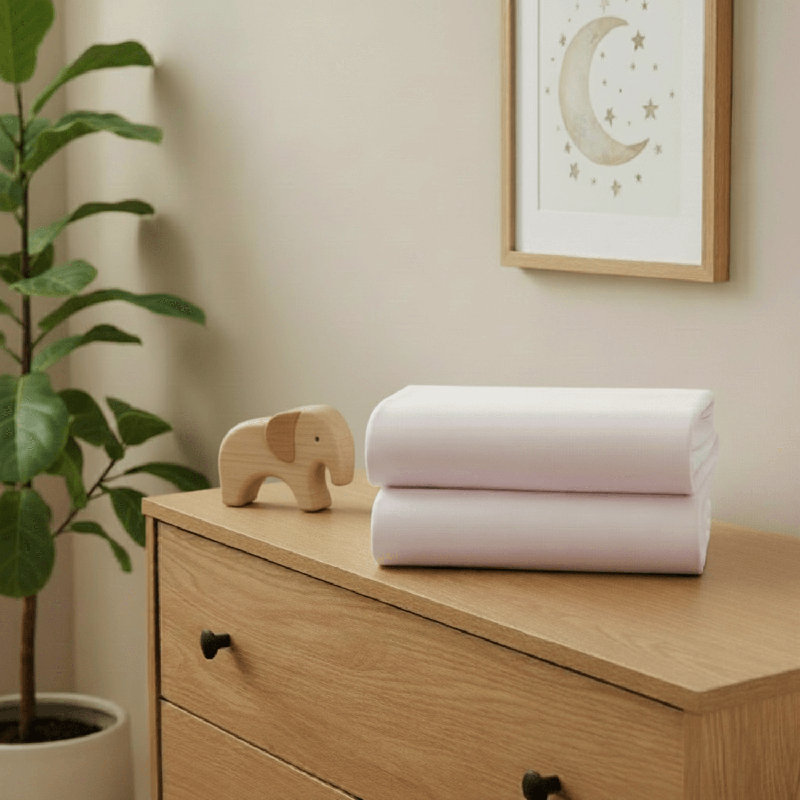 Cotton 2 - Piece Moses Basket Sheet Set, White
