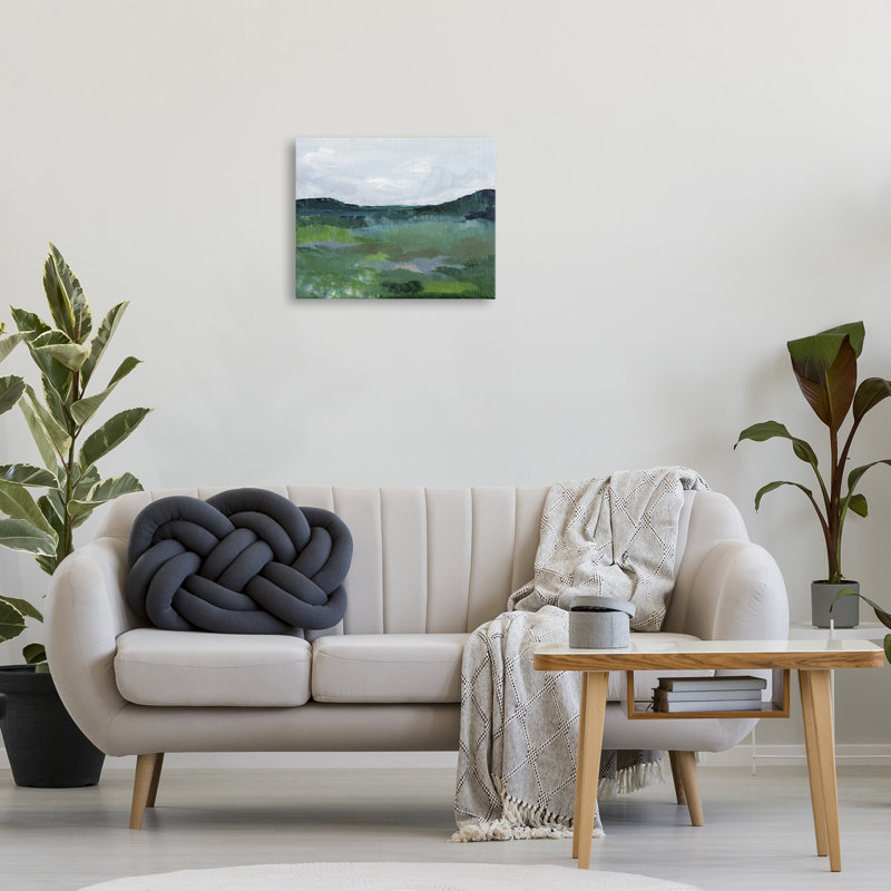 Toile brossée paysage tranquille, design par Nikita Jariwala, H 16 po x l 20 po