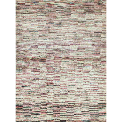 Tapis beige noué à la main de haute qualité