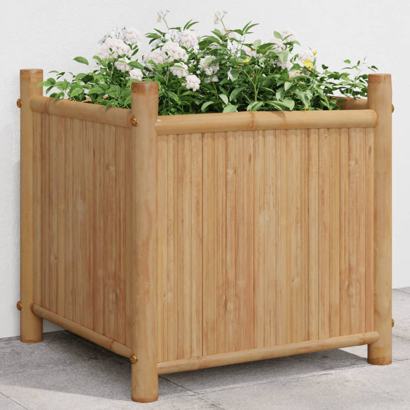 Bayou Breeze Planter 15.7"X15.7"X31.5" Bamboo, 15.7" H x 15.7" W x 15.7" D