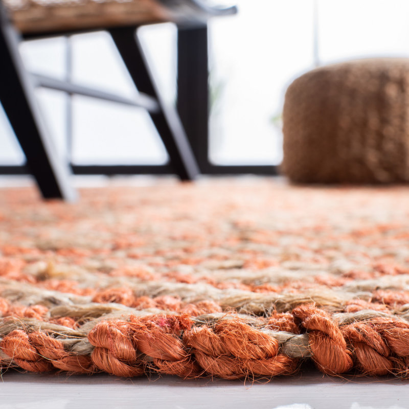 Desai Natural Fiber Hand Woven Jute Geometric Rug, Runner 2'3" x 8'