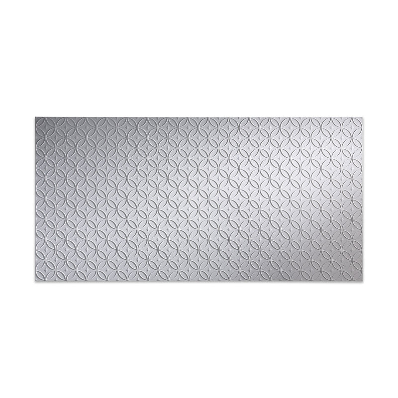 Panneau mural décoratif en vinyle 4 pi x 8 pi Fasade Rings, Blanc mat
