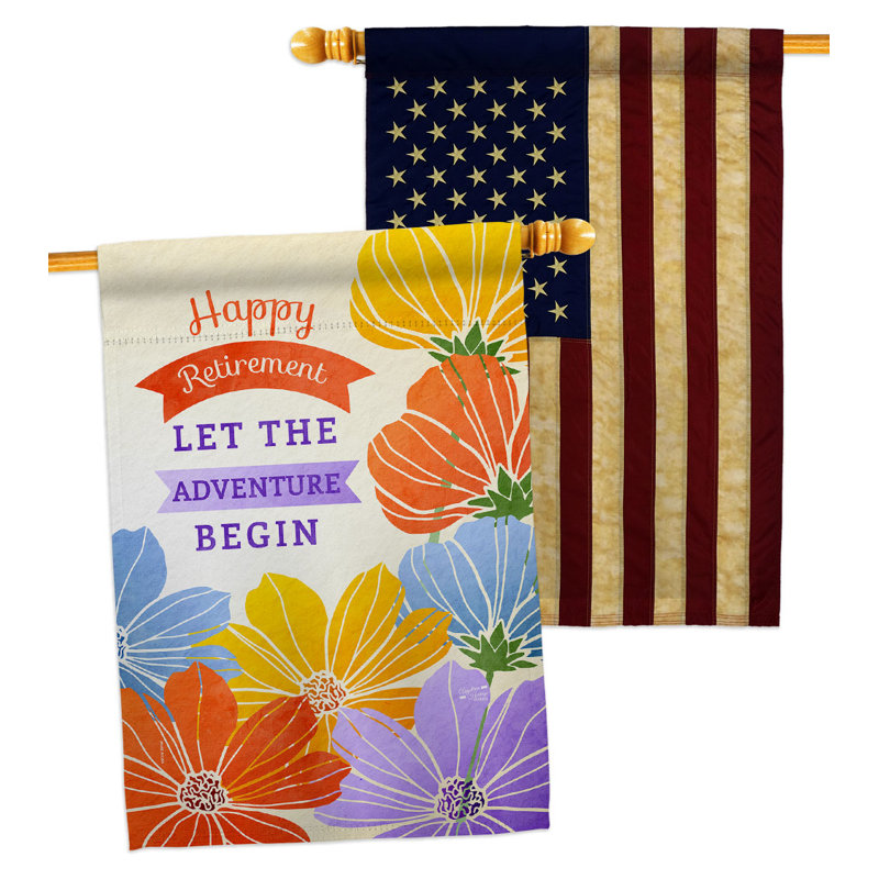 Drapeau de maison en polyester à 2 côtés 40 x 28 po