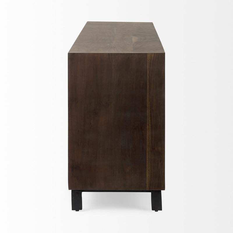 Rundle 68.9'' Brown Wood and Black Resin Sideboard