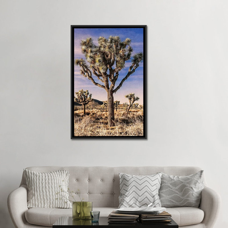 «Joshua Tree Views IV», impression sur toile, H 26 po x l 18 po x P 1,5 po, Toile avec cadre noir, Pas de tapis