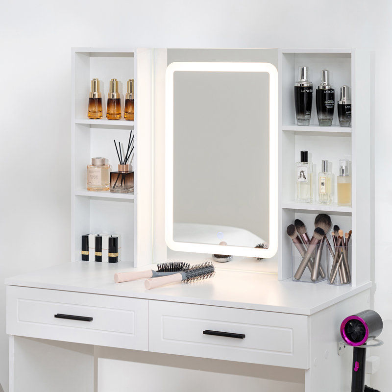 Ensemble coiffeuse et miroir de maquillage Sharini