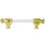 Carpe Diem Fist satin brass extra large fist 5 inch center to center pull, 3/4 inch acrylic bar in finish Satin Brass-1035699698