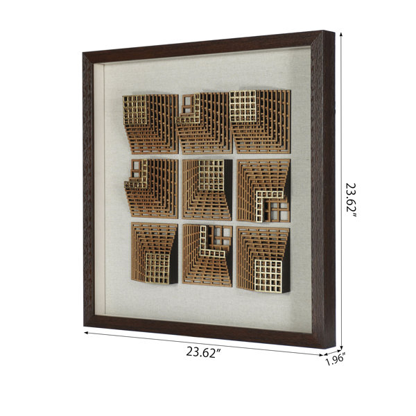 Latitude Run® Abstract 3D Wood Carving Shadow Box Wall Décor | Wayfair