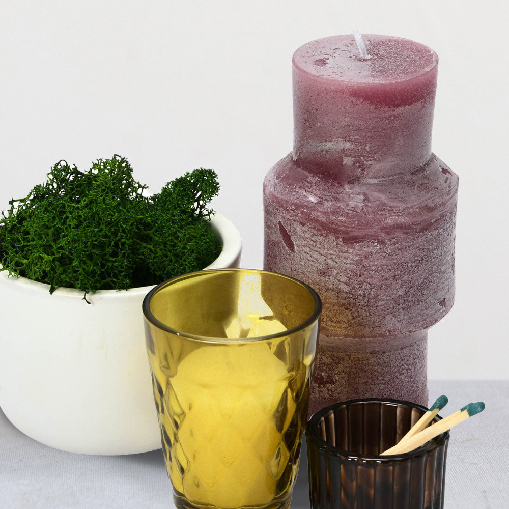 Unscented Totem Pillar Candle, Purple