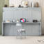 Grand lit gris avec bureau hydraulique pliant et rangement, peu encombrant pour les espaces compacts, cadre, solution de rangement pour matelas, relevage et design à utilisation de 10 pouces, appartements, sommeil confortable intégré-271258854-271258853