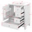 Meuble-lavabo de 30 po avec lavabo simple, armoire de salle de bain moderne avec une porte et une tablette à fermeture douce et trois tiroirs-128646960