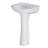 20" W x 16.5" D Pedestal Sink for Bathrooms U-Shaped Vitreous China, 1 Faucet Hole & Overflow, White-111448637