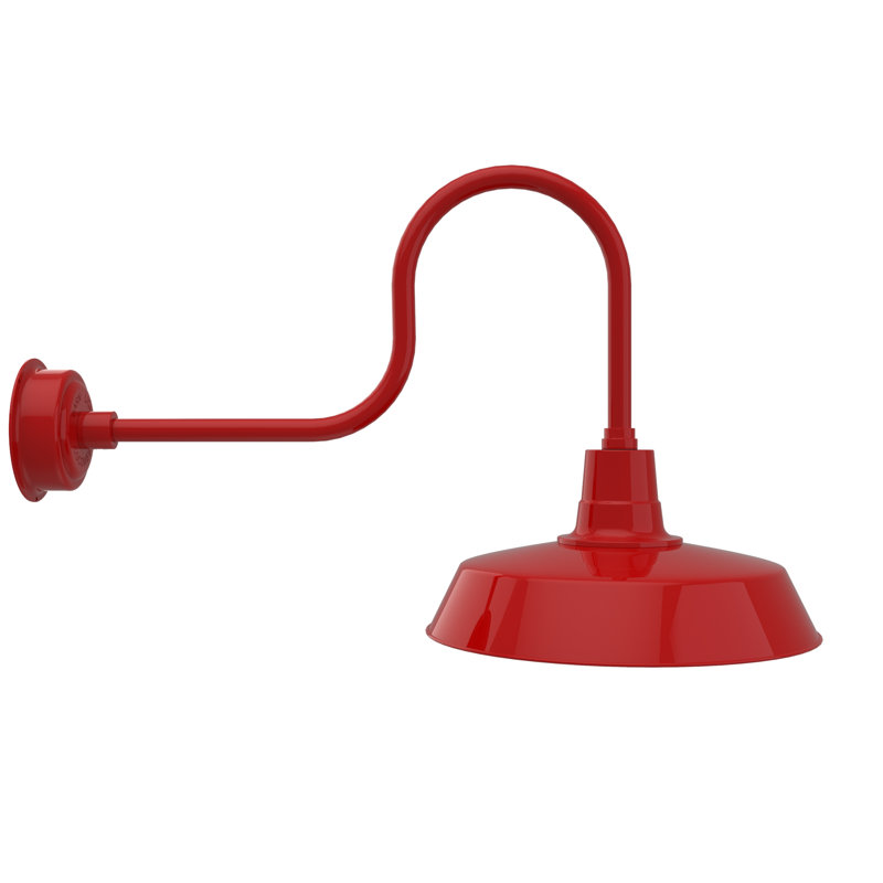 Luminaire de grange d’extérieur à del Haleigh, Rouge cerise, H 23,75 po x l 18 po x P 40 po