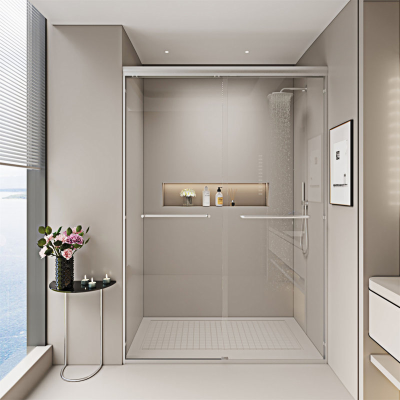 Semi-Frameless Double Sliding Shower Door
