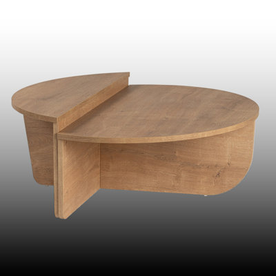 2 Pieces Semi Circle Minimalist Nesting Coffee Table