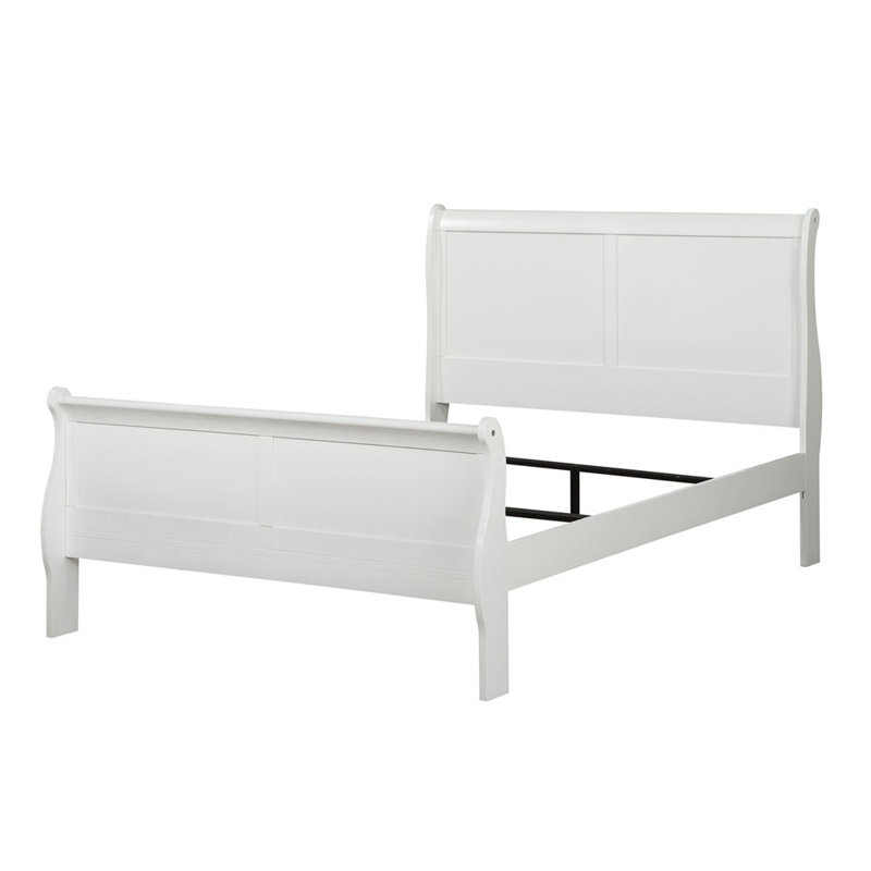 Lit simple Louis Philippe, Blanc / Blanc
