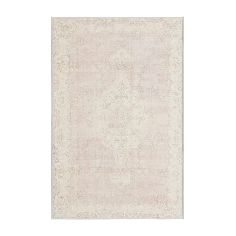 Tapis oriental rose / beige, Rectangle 2 pi x 5 pi