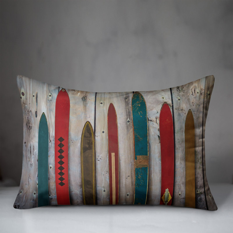  Vintage Skis Rectangular Pillow Cover and Insert