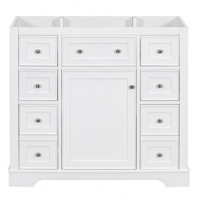 Base de meuble-lavabo simple 35,6 po en blanc seulement