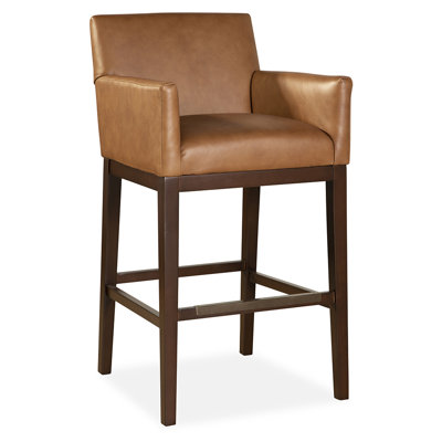 Upholstered Bar Stool with Solid Wood Frame