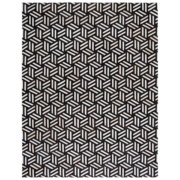 Stasia Hand Woven Leather Geometric Rug