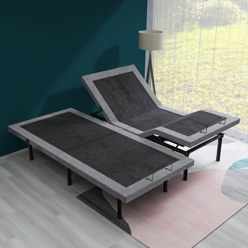 Split King Massaging Zero Gravity Adjustable Bed w/ Wireless Remote & Under-bed lighting & USB port