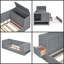 Lit de jour simple avec bras de rangement, lit gigogne, station de charge et ports USB, lit de jour gris peu encombrant-547079167