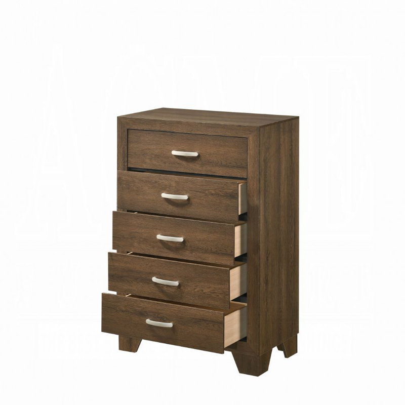 Commode rectangulaire à 5 tiroirs Miquell , Chêne