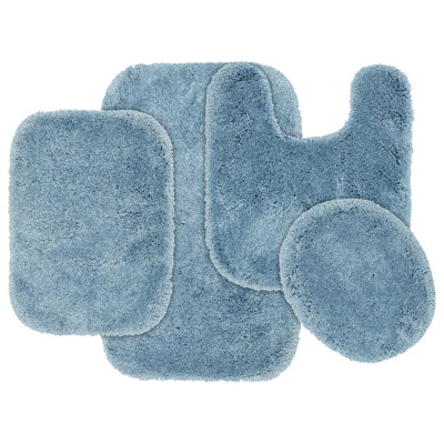 Billy-Dean Nylon Luxury 4 Piece Bath Rug Set with Non-Slip Backing