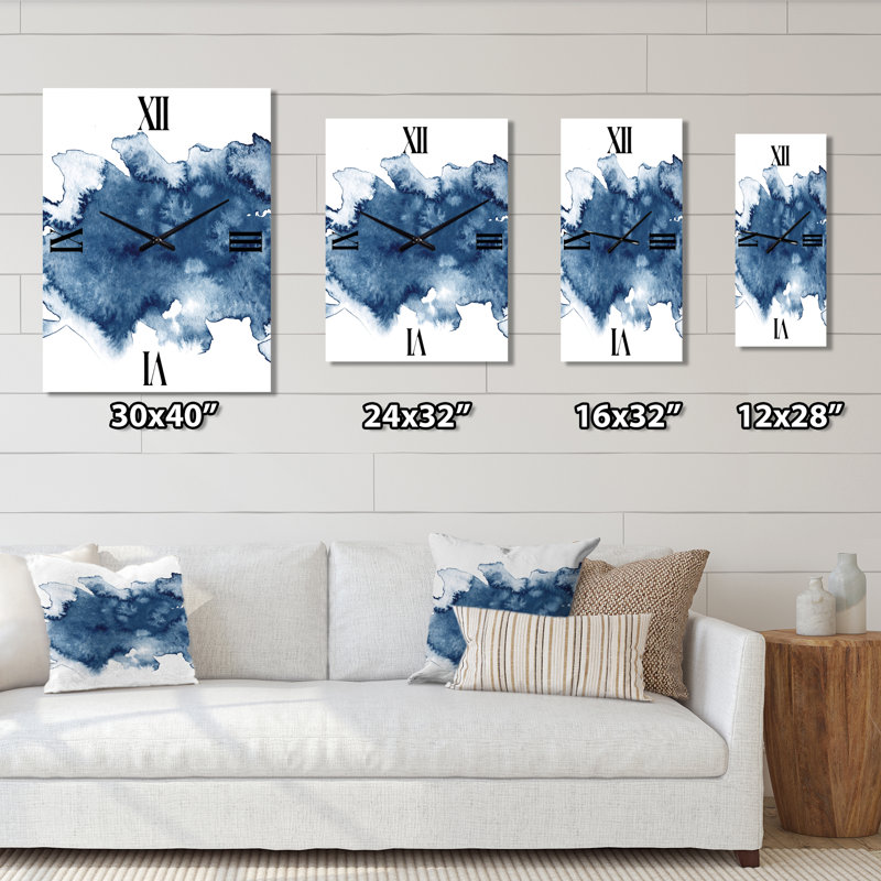 Horloge murale abstraite abstrait bleu classique II, Petit