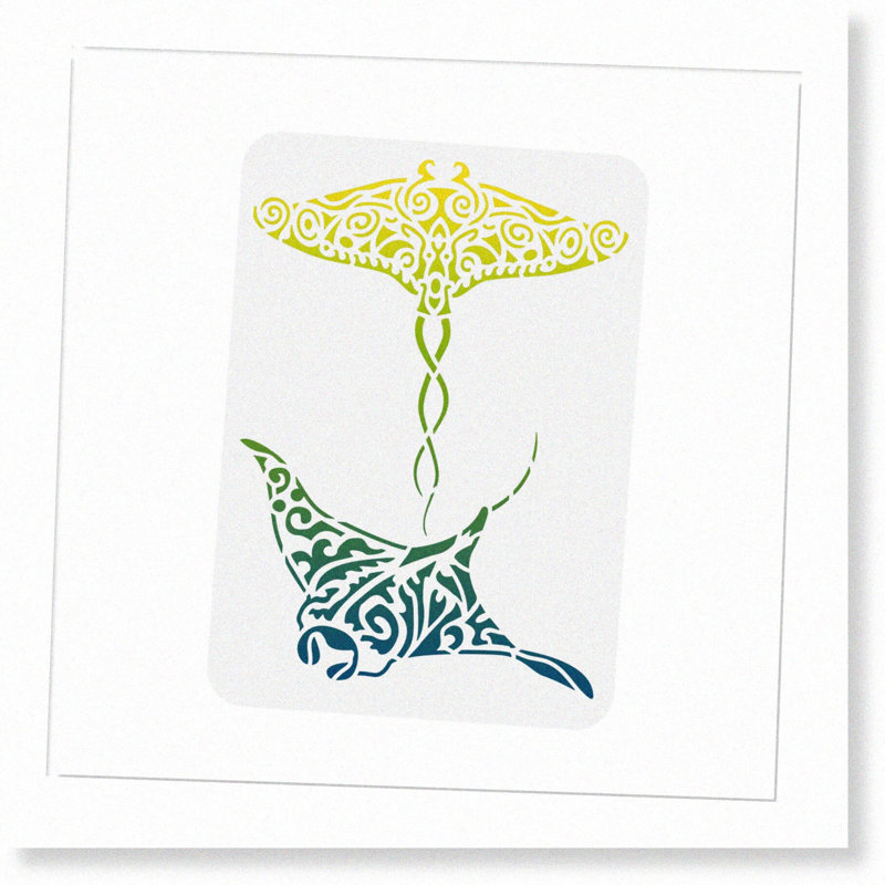 Oceanic Creatures Reusable Manta Ray Stencil