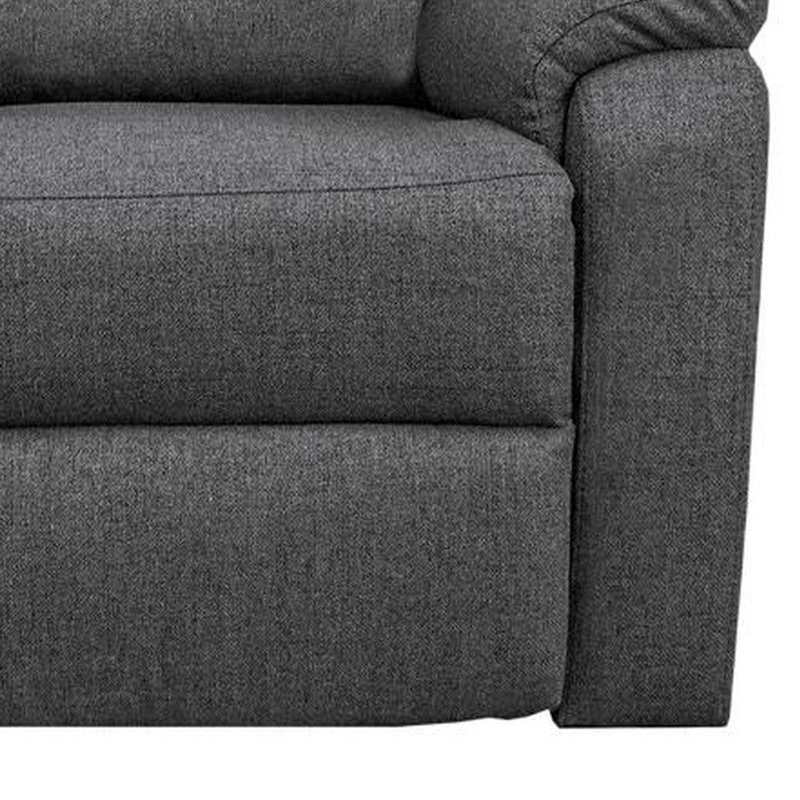 Upholstered Home Theater Seat, Dark Gray Burlap