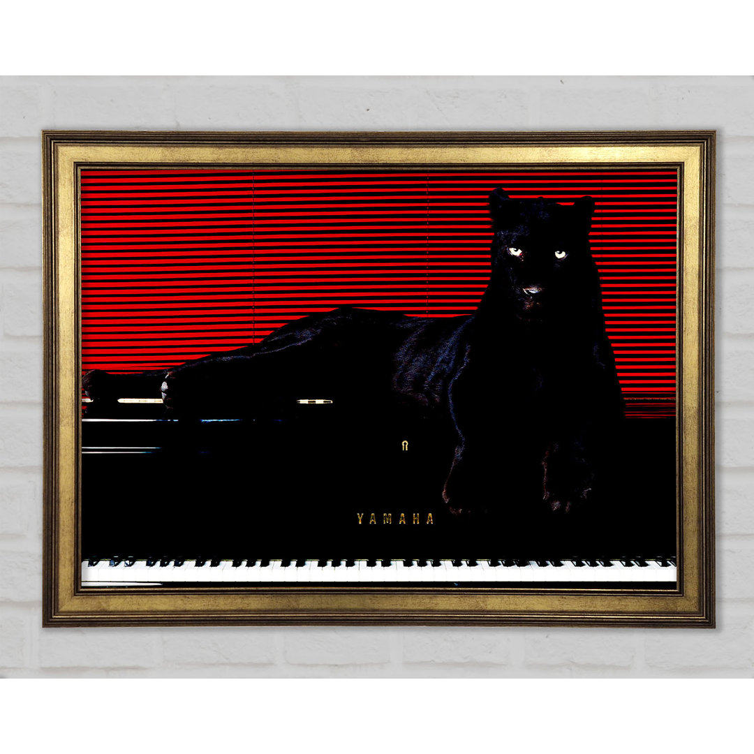 Black Panther Piano - Einzelner Bilderrahmen Kunstdrucke