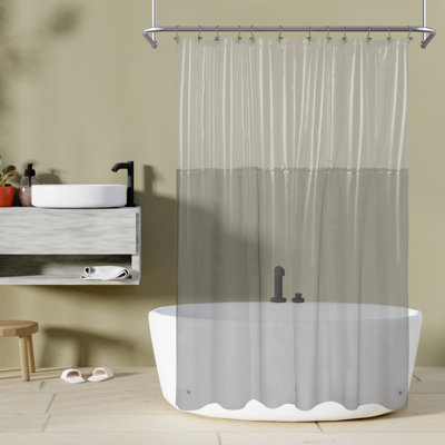 Adriaan Waterproof PEVA Shower Curtain Liner with Weighted Hem