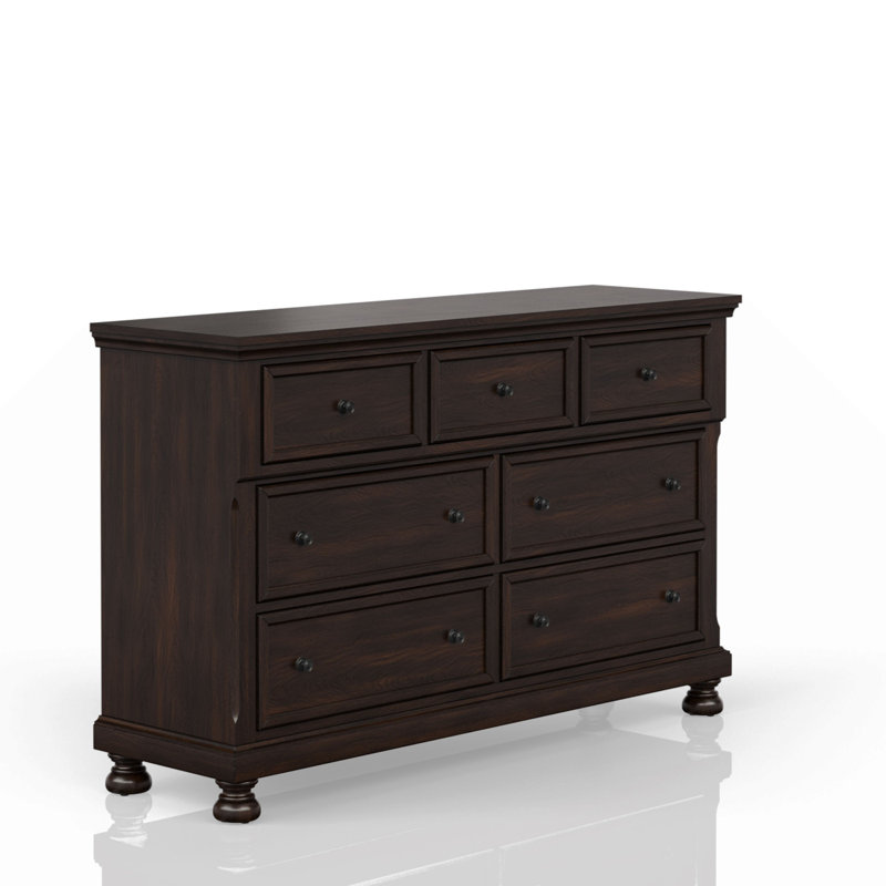 7 Drawer Double Dresser Bedroom Dresser Chest Of Drawers Wooden Dresser, Brown