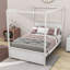 Lit plateforme à baldaquin en bois Flanded Liandra par Red Barrel Studio-87905194