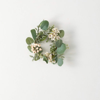 Artificial Eucalyptus & Waxflower Ring Wreath