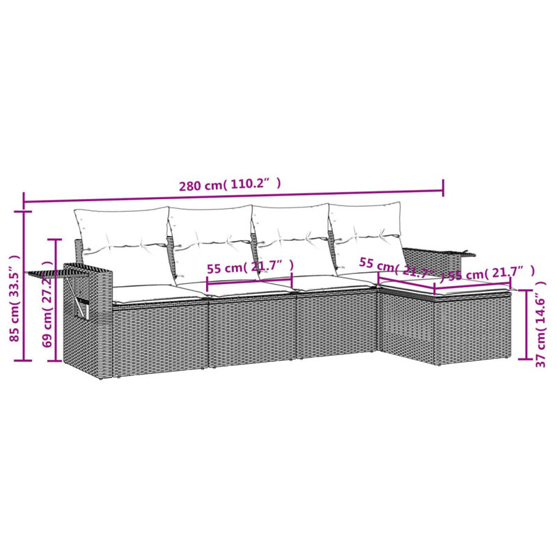 Ensemble de canapé de jardin en polyuréthane