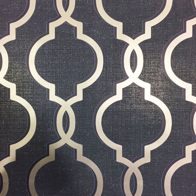 Debona Crystal Trellis Navy/Silver Metallic Glitter Wallpaper - 8894