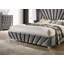 Chambre à coucher tête de lit à oreilles 1pc très grand lit avec tissu d'ameublement en tissu gris-1491724663