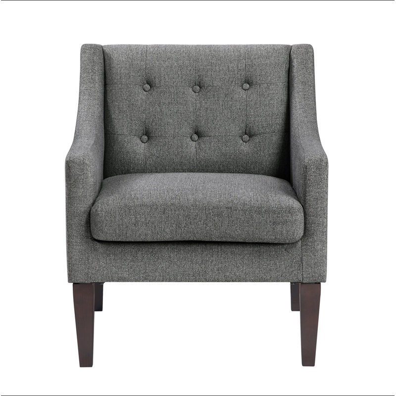 Tissu d'ameublement en tissu capitonné à boutons 1 pièce Contemporary Living Furniture, Gris foncé