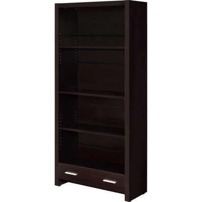5 - Shelf Bookcase With Drawer In Rich Cappuccino Shade, Brings A Touch Of Luxury To Room, Ample Storage For Books Warm Color, Keeps Space Tidy And Inviting, Functional Hidden