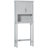 Modern Over The Toilet Storage Cabinet, Double Door Bathroom Organizer With Inner Adjustable Shelf And Open Shelf