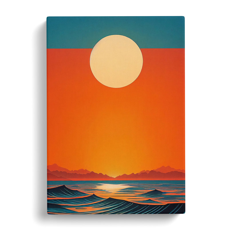 Wild Ocean Sunset Abstract - Wrapped Canvas, 50cm H x 35cm W x 3cm D