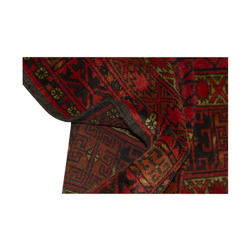 Hand-Knotted High-Quality Brown and Red Area Rug