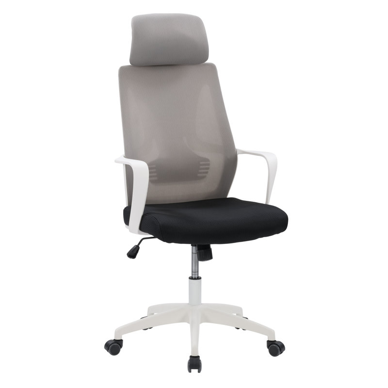 Chaise de travail ergonomique à dossier haut en filet Monisola, Gris / noir