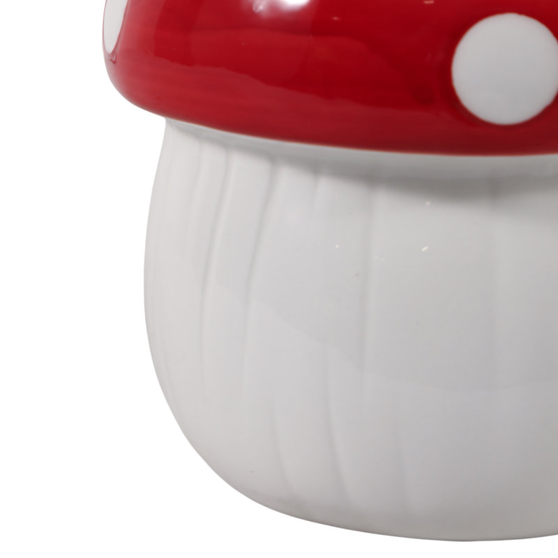 Sagebrook Home Porcelain 5" Red And White Mushroom Planter
