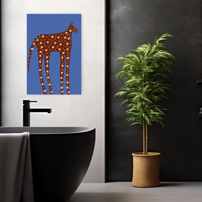 Art mural abstrait cheval tacheté à longues pattes